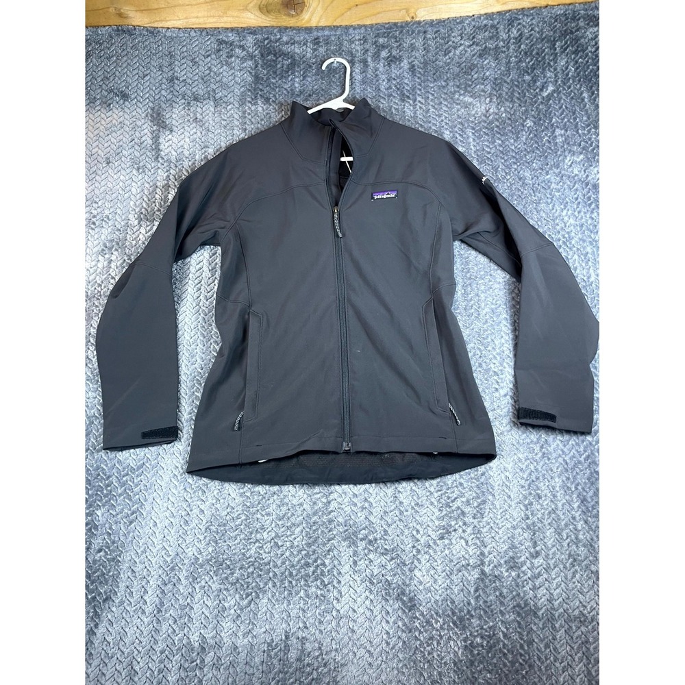 Patagonia Guide Softshell Jacket Womens Small Black Quick Dry Mock Neck Full Zip